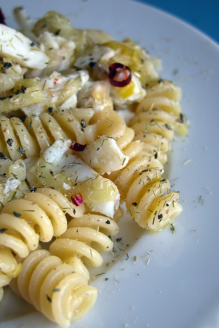 fusilli merluzzo e zenzero fusillimerluzzoezenzero1 Fusilli di kamut con filetto di merluzzo, porri e zenzero